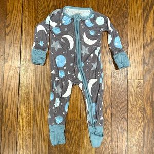 COPY - Little Sleepies Footie- bamboo viscose- night time sky print- size 0-3m